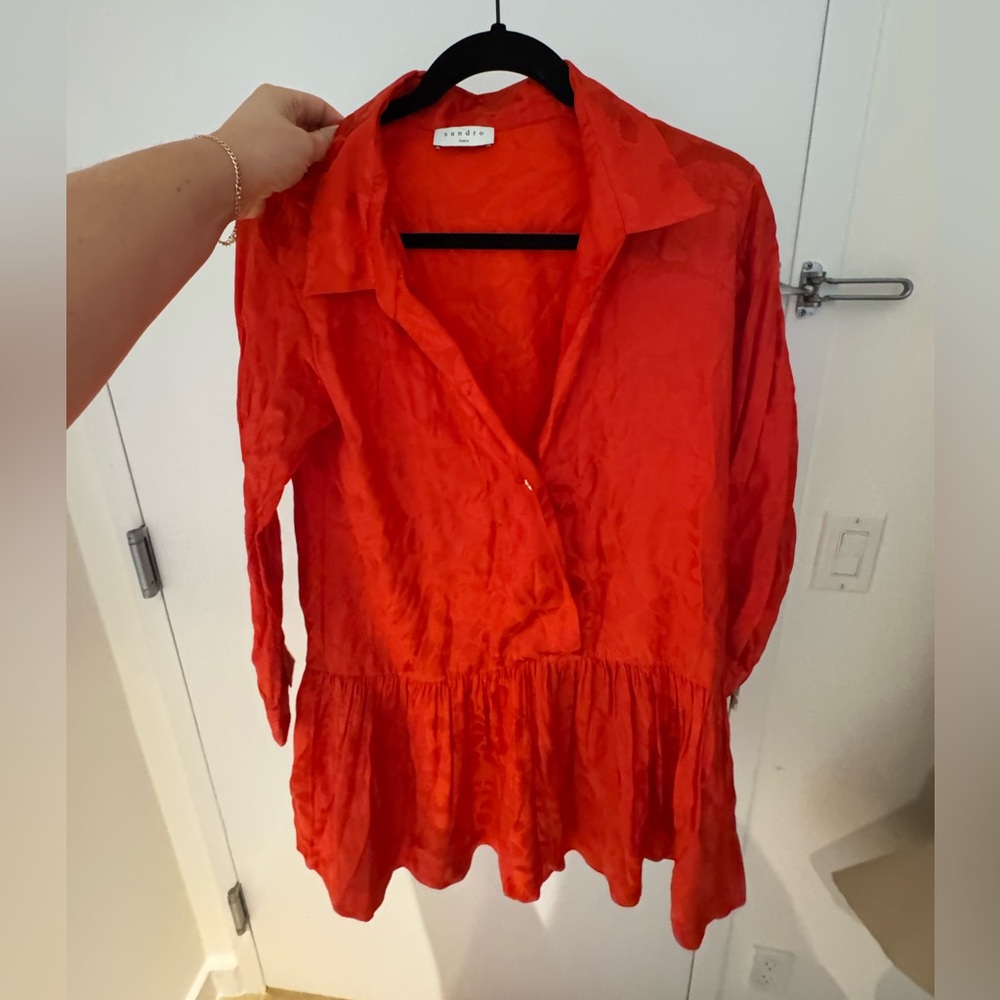 Sandro Orange Silk Dress